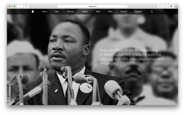 Martin Luther king na oficiálnych stránkach Apple.com - svetapple.sk