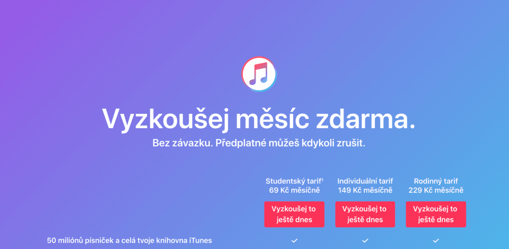 Apple Music už len na 1 mesiac zadarmo. Zabudnite na 3 mesiace tak ako doteraz. 