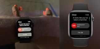 Apple Watch detekcia pádu