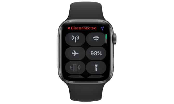 odpojené hodinky Apple watch