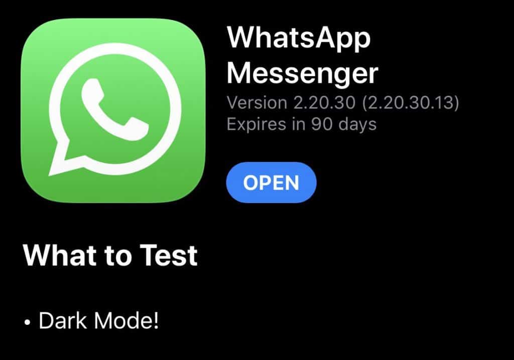 whatsapp dark mode tmavý režim