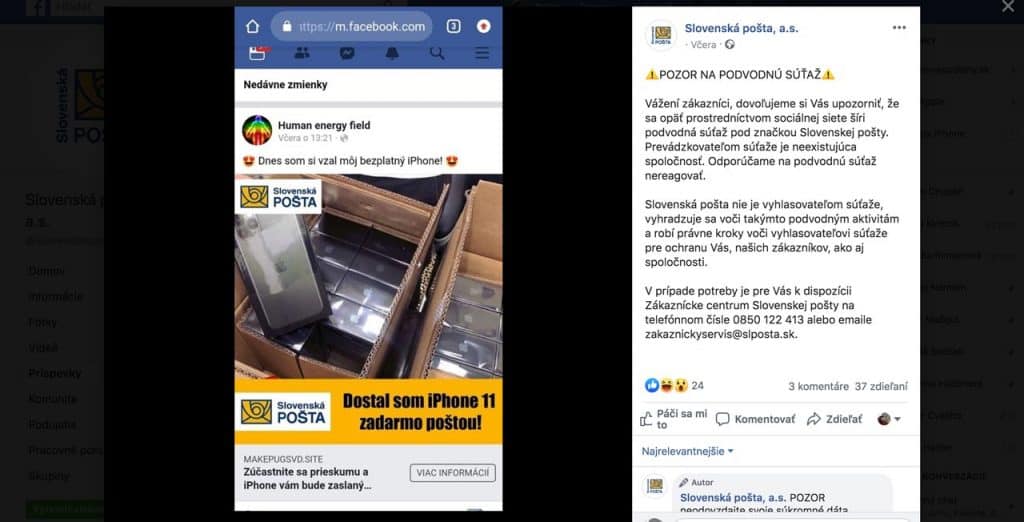 Dávajte pozor! Podvodníci lákajú pomocou Slovenskej pošty na súťaž o iPhone.
