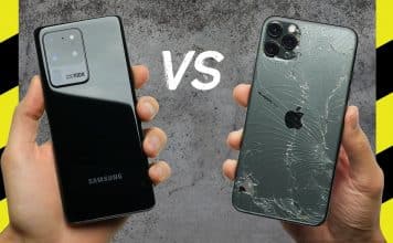 Drop Test: Samsung Galaxy S20 Ultra vs. iPhone 11 Pro Max.