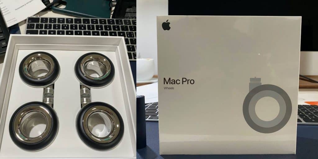 Unboxing: Takto vyzerajú kolieska k Macu Pro za 849€ naživo.