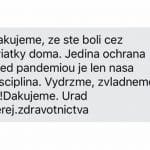 Slovensko ďakuje za to, že ste ostali cez sviatky doma prostredníctvom SMS.