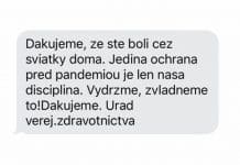 Slovensko ďakuje za to, že ste ostali cez sviatky doma prostredníctvom SMS.