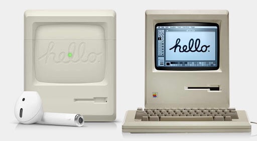 Pozrite sa na netradičný kryt pre AirPods. Vyzerá ako Macintosh.