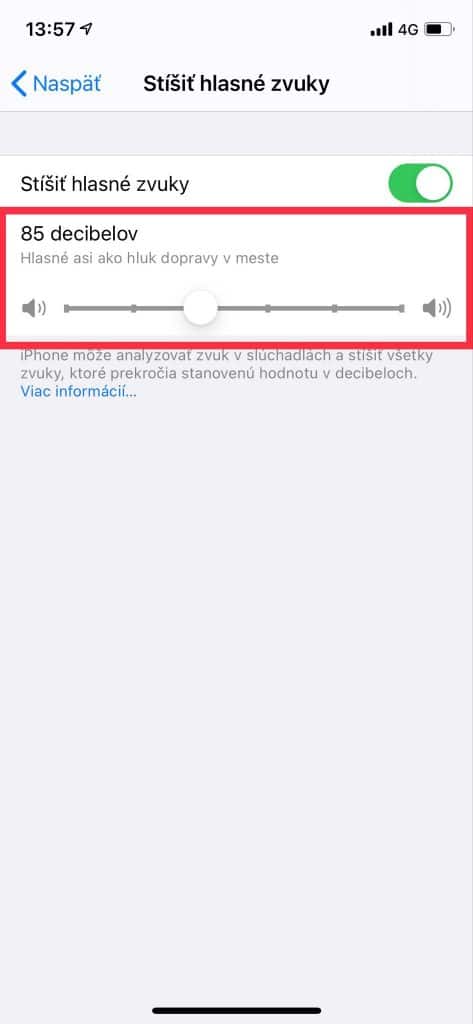 iOS 14 deaktivácia príliš hlasných zvukov