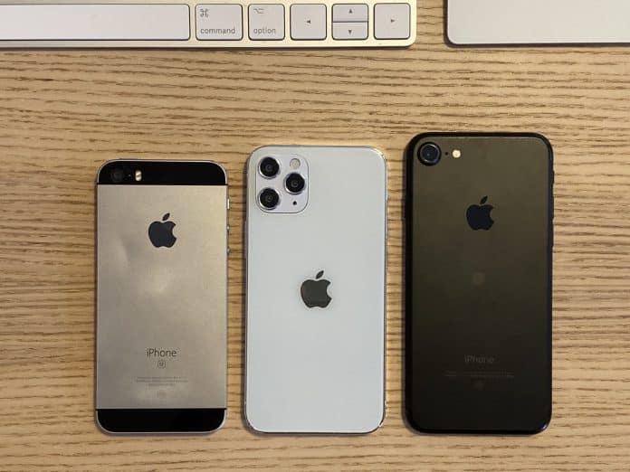 iPhone 12 (5,4") - porovnanie rozmerov s iPhonom 5.