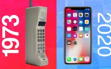Evolúcia mobilných zariadení od roku 1973 do roku 2020