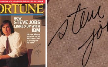 Steve Jobs a jeho podpis na časopise Fortune z roku 1989
