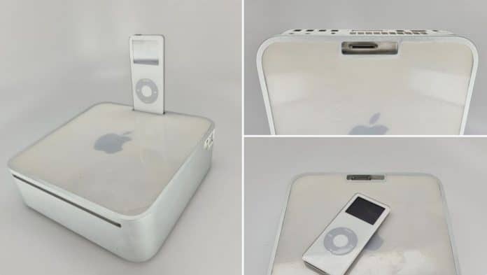 Macu mini s dokovacou stanicou pre iPod nano