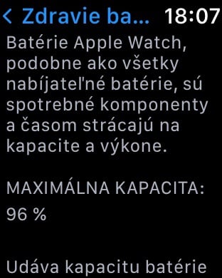 Zdravie batérie Apple Watch