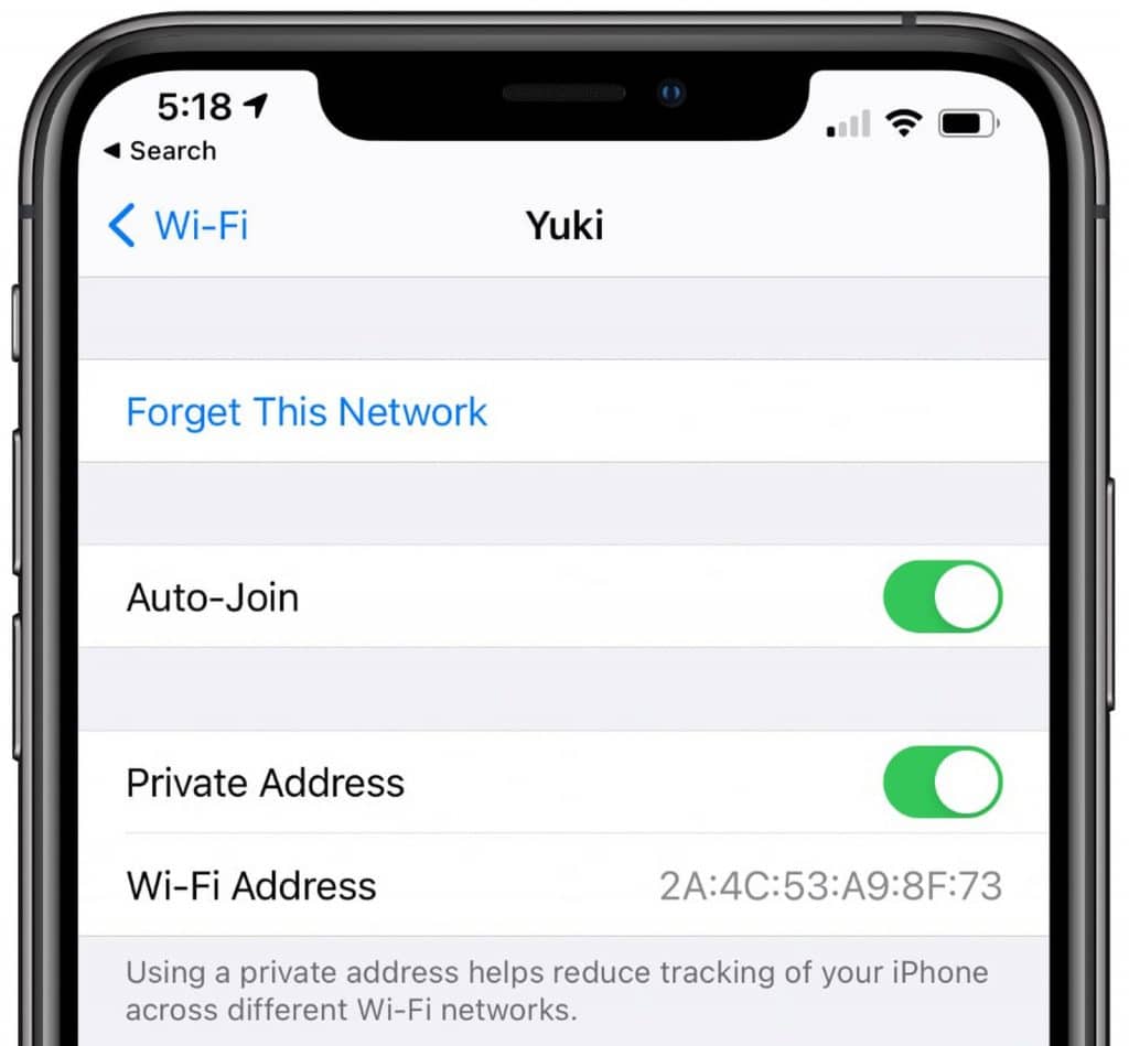 Súkromná Wi-Fi iOS 14