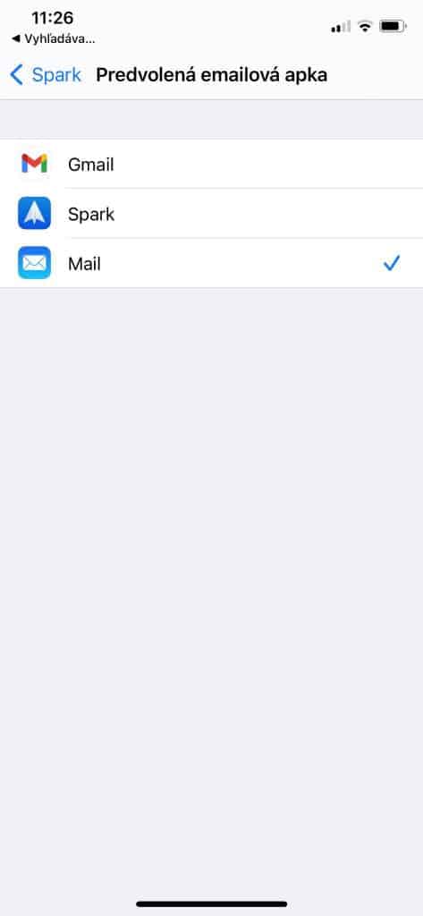 Predvolená e-mailová aplikácia iOS 14