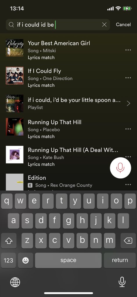 Vyhľadávanie skladieb pomocou textov v Spotify