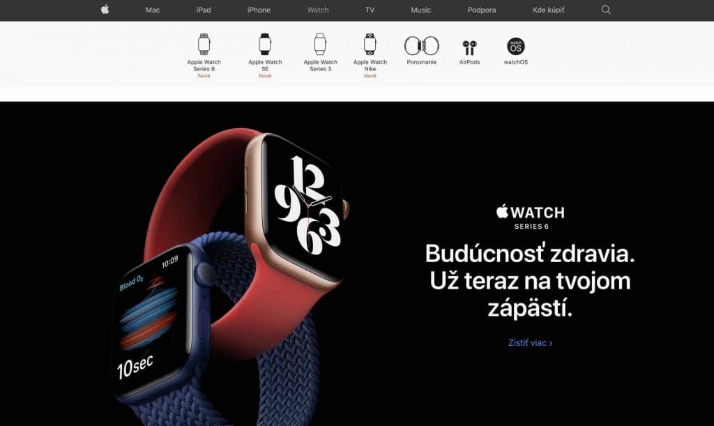 Aktualizované internetové stránky Apple.sk