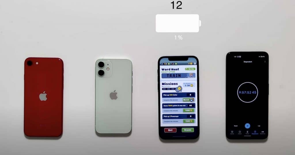 iPhone SE vs iPhone 12 mini vs iPhone 12 v teste výdrže batérie.