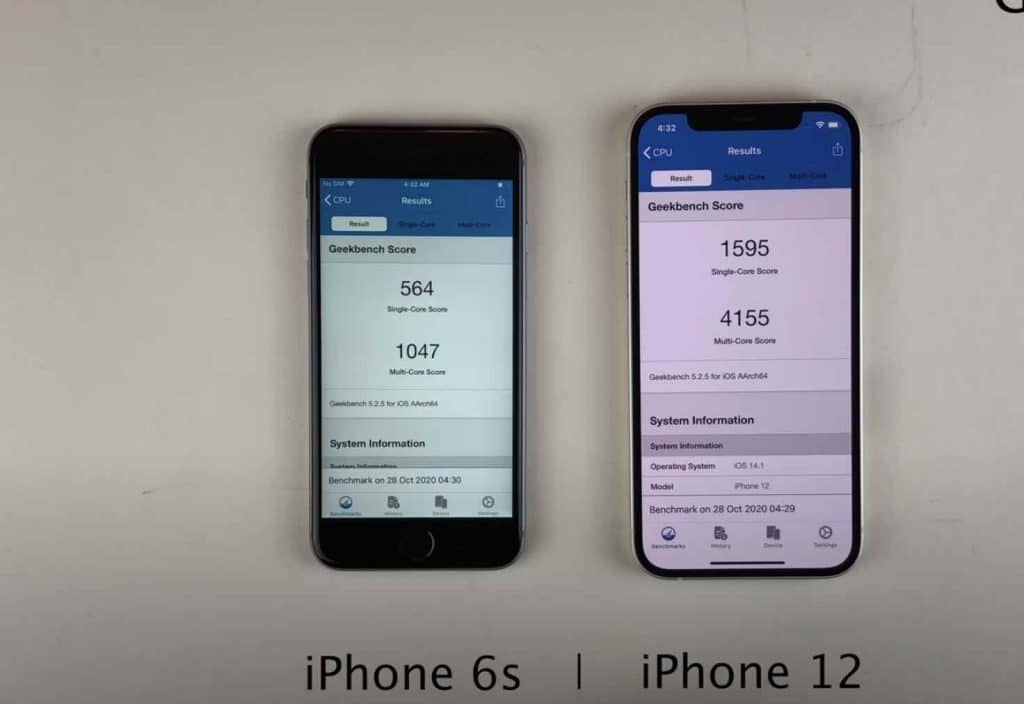 iPhone 12 vs iPhone 6S s iOS 14