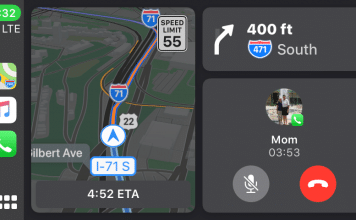 Waze s rozdelenou obrazovkou v CarPlay