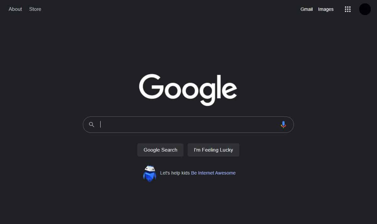 Google testuje tmavý režim pre svoj vyhľadávač