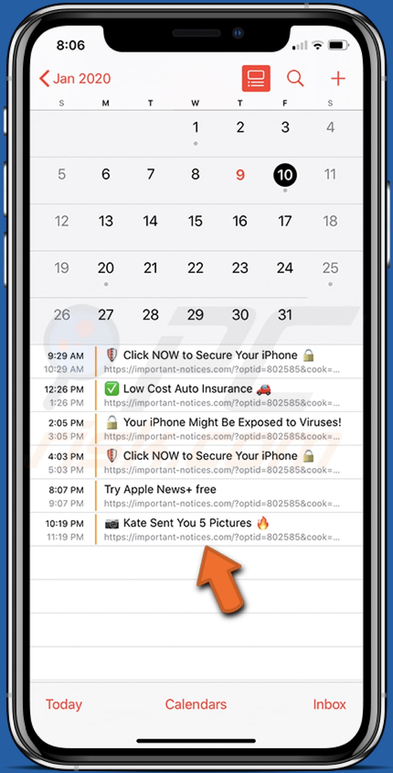 Zbavte sa vírusov v aplikácií Kalendár na iOS a iPadOS