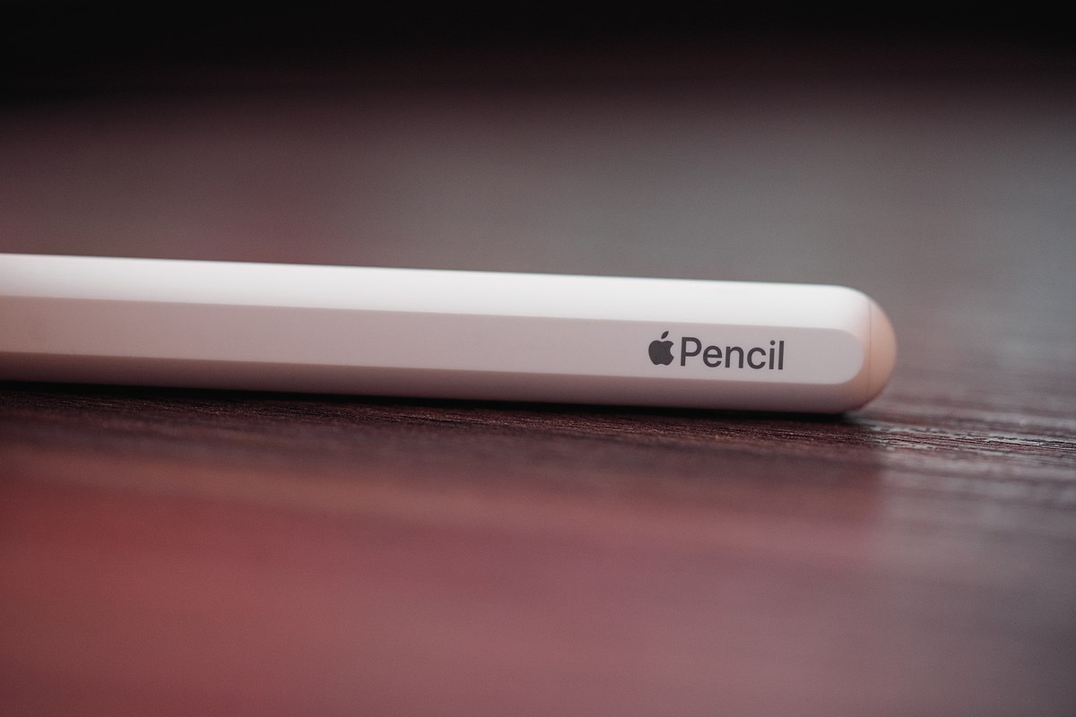 The Apple Pencil digital stylus for the iPad Pro tablet.
