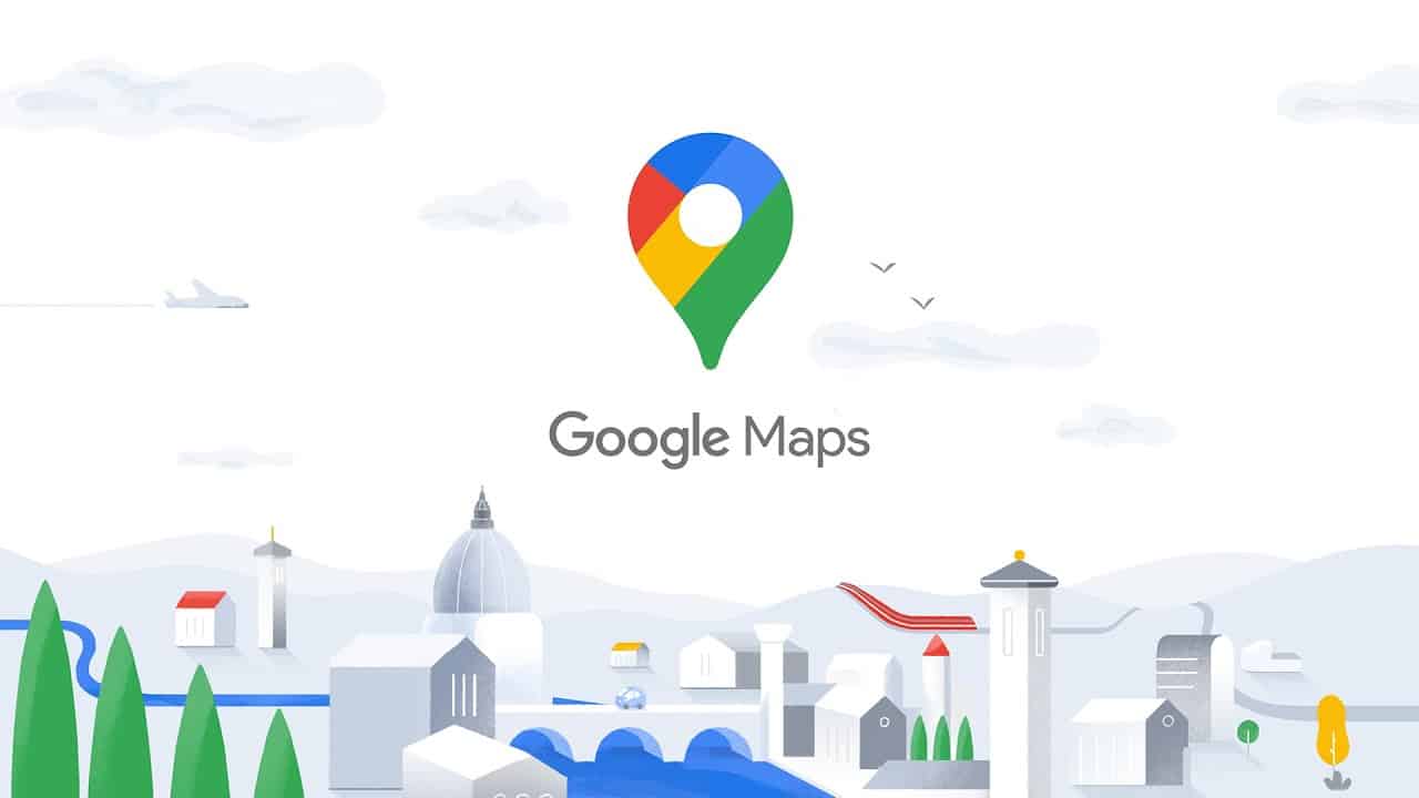 Logo Google Maps s obrázkom budov a ciest