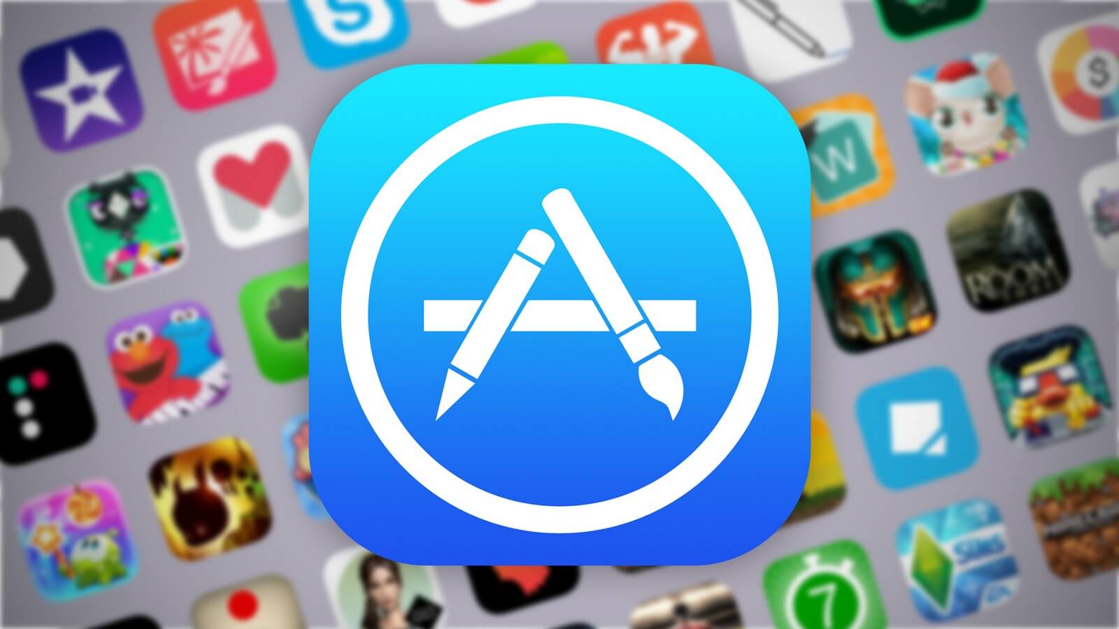 Logo aplikácie App Store s pozadím aplikácií