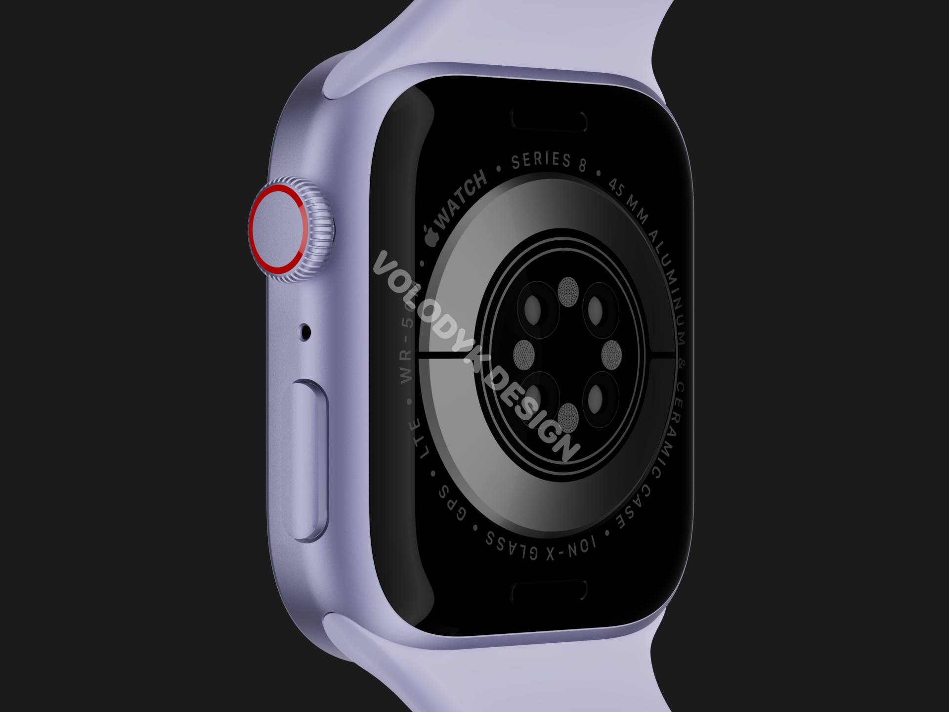 Apple Watch Series 8 svetapple dizajn redner unik touch id