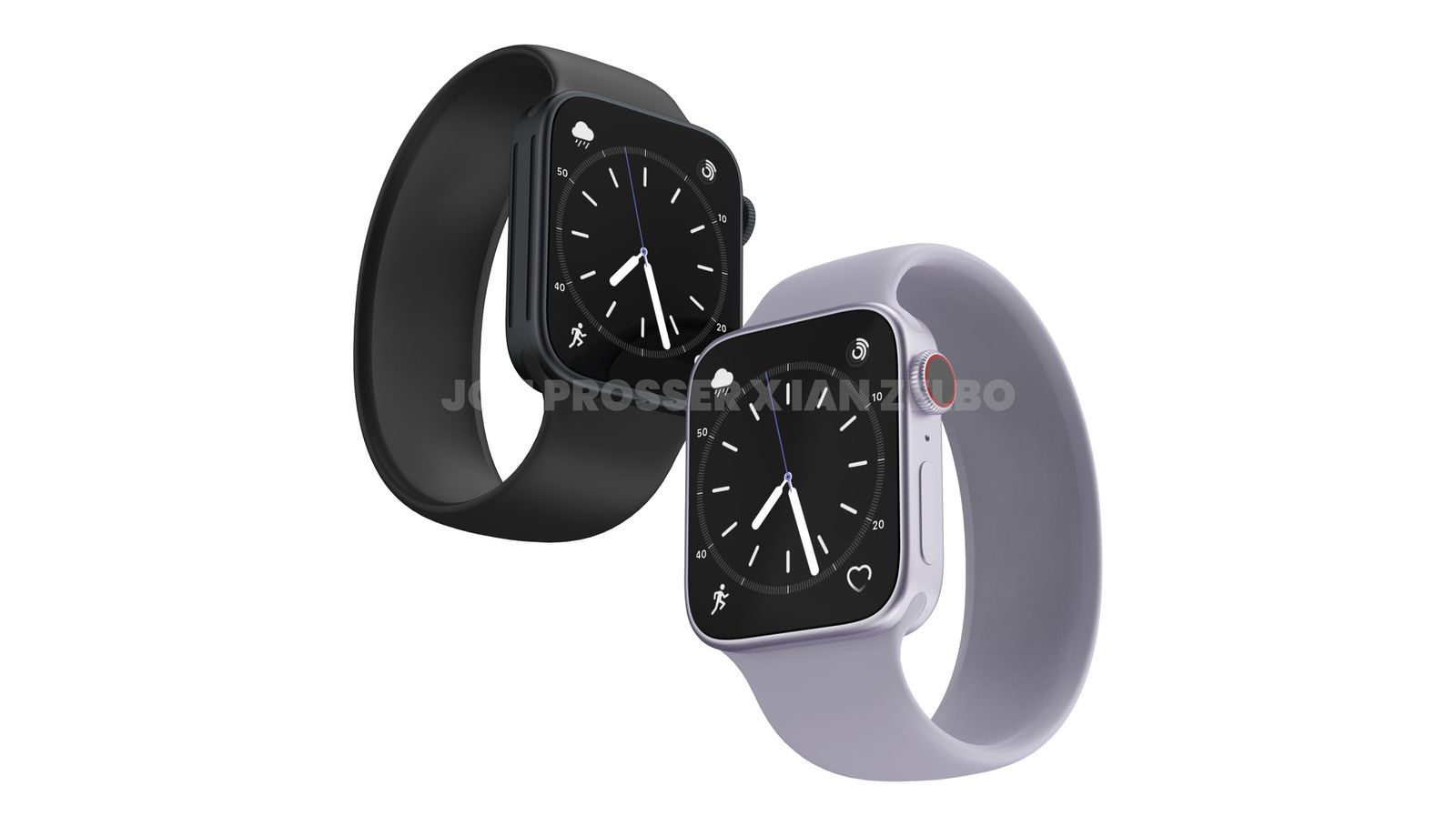 Apple Watch Series 8 alebo Apple Watch Pro. Záber z boku