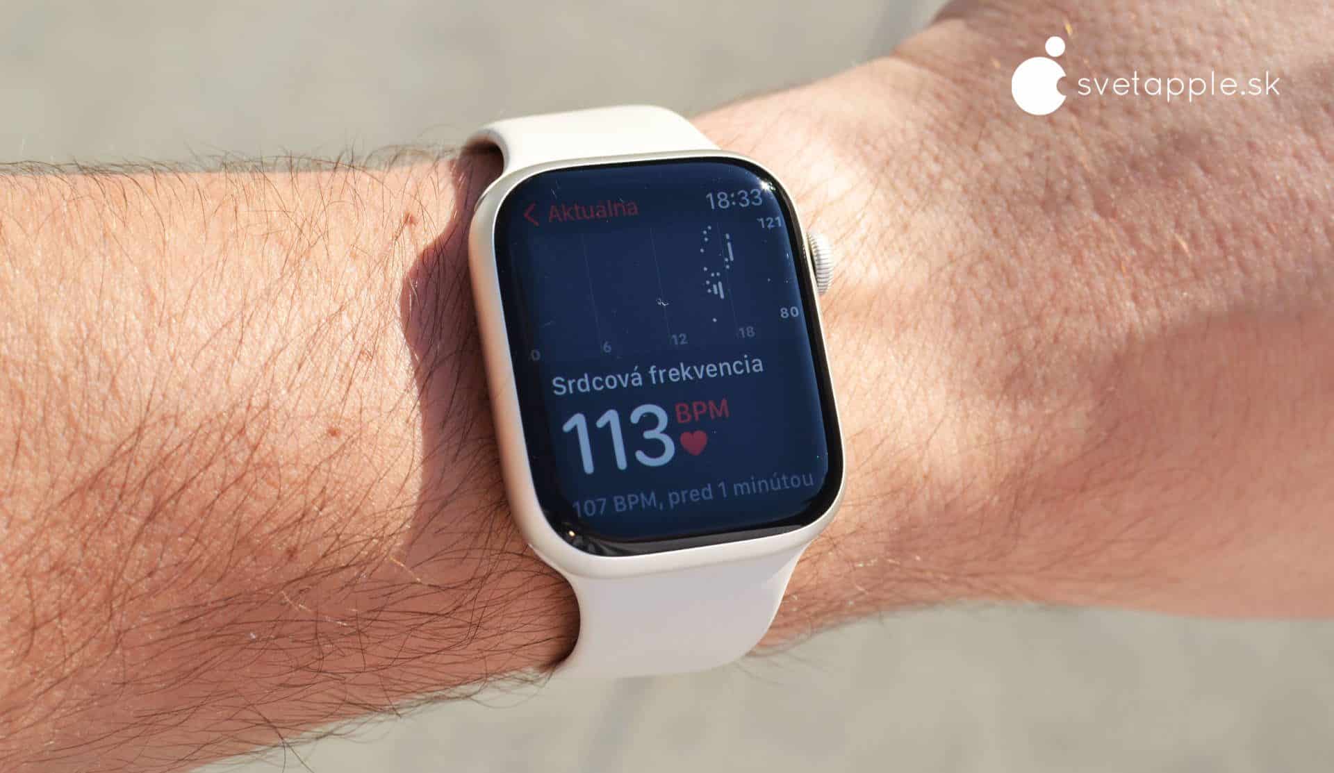 Apple Watch Series 7 meranie srdcovej frekvencie