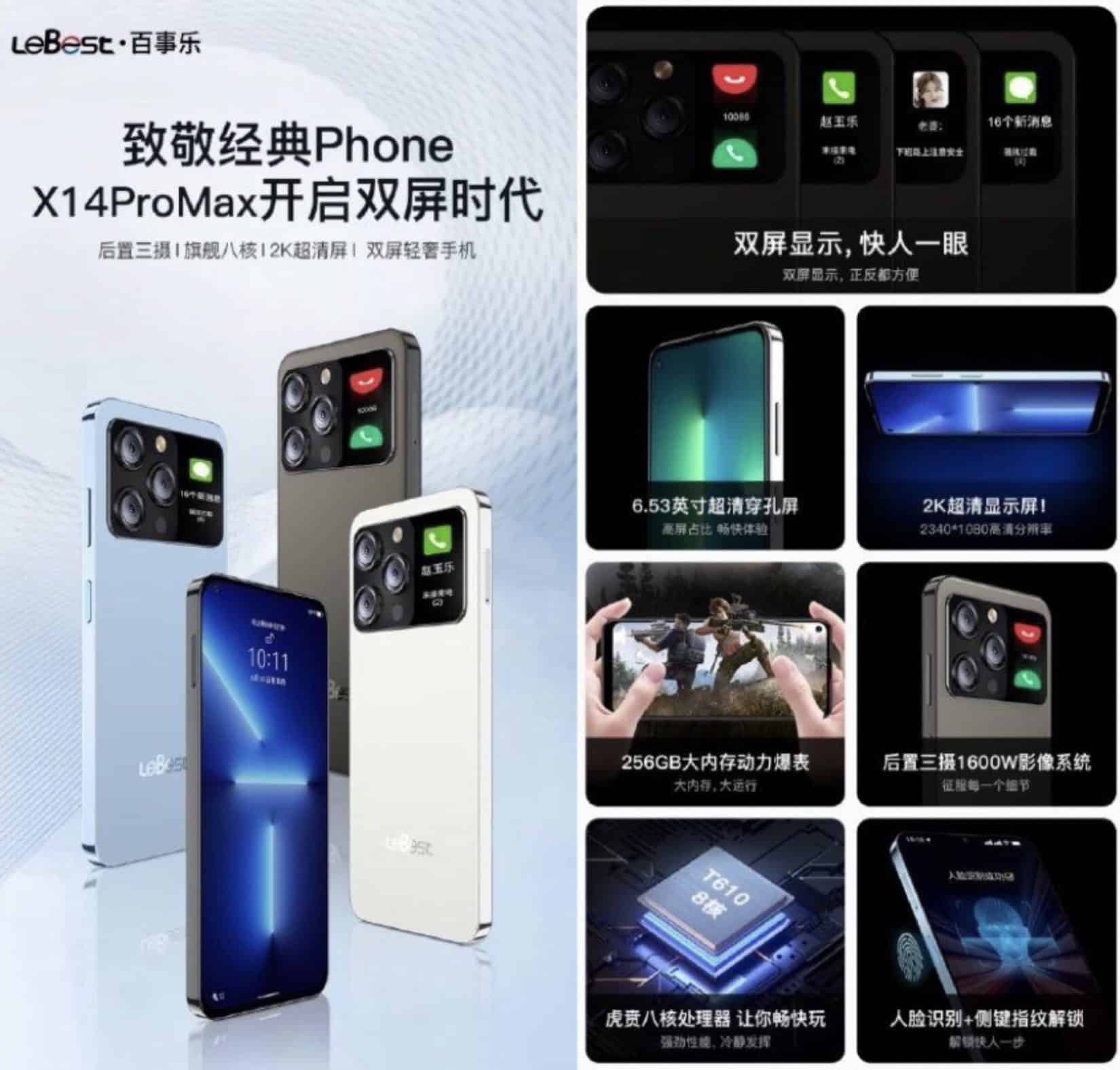 LeBest X14 Pro - čínska kópia iPhonu 14 Pro