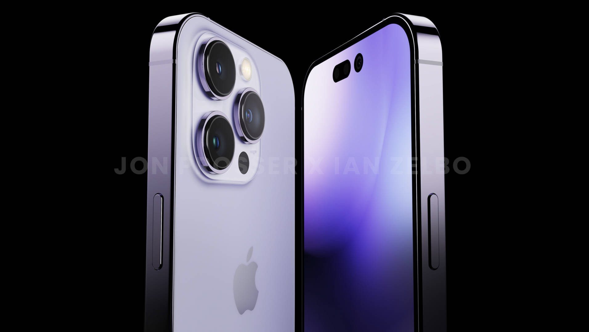 iPhone 14 Pro vo fialovej farbe - Záber z prednej a zadnej strany