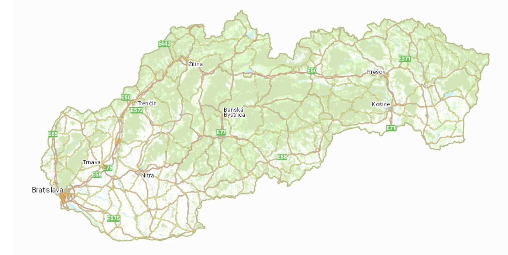 Mapa pokrytia 5G - Orange Slovensko