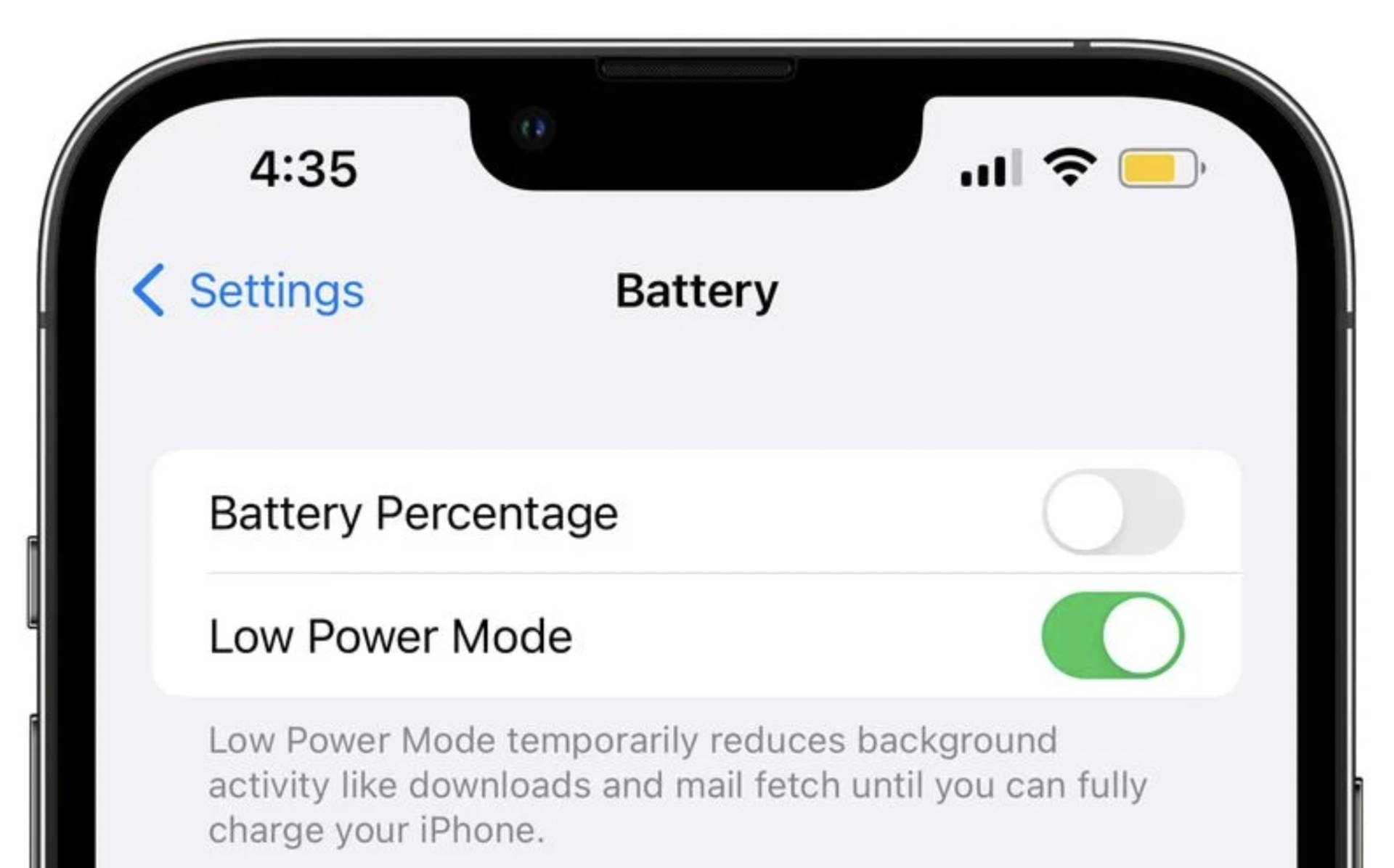 iPhone 13 percentá batérie v iOS 16