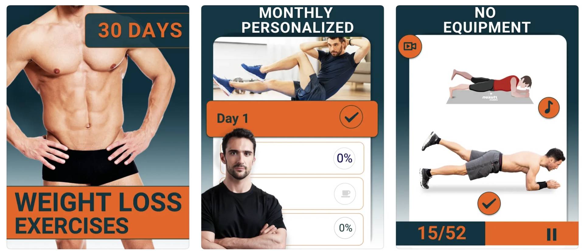 Aplikácia Lose Fat for Men at Home pre iPhone a Android