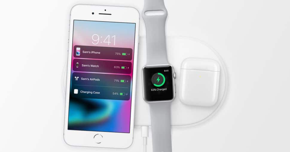 Bezdrôtová nabíjačka AirPower s iPhonom X, Apple Watch Series 3 a AirPods
