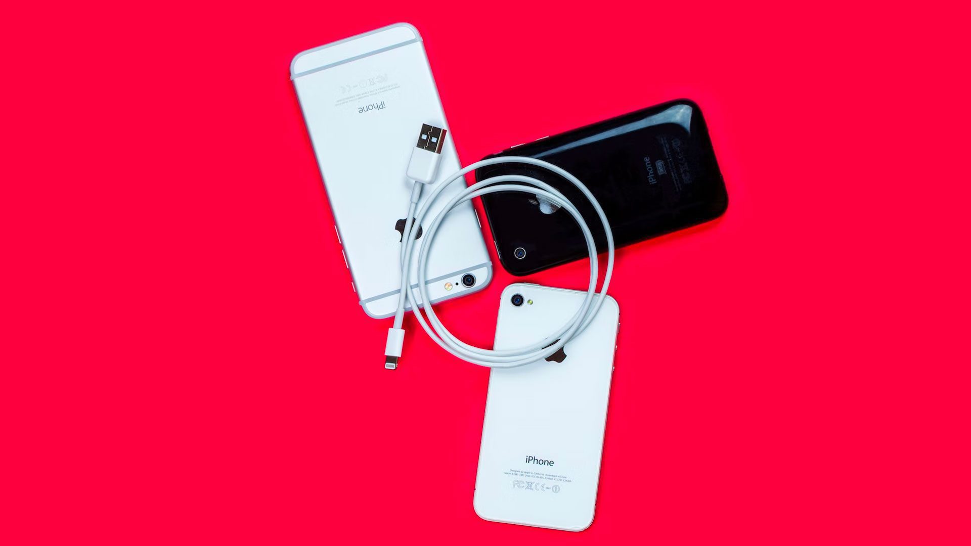 Apple lightning kábel a niekoľko starých iPhonov