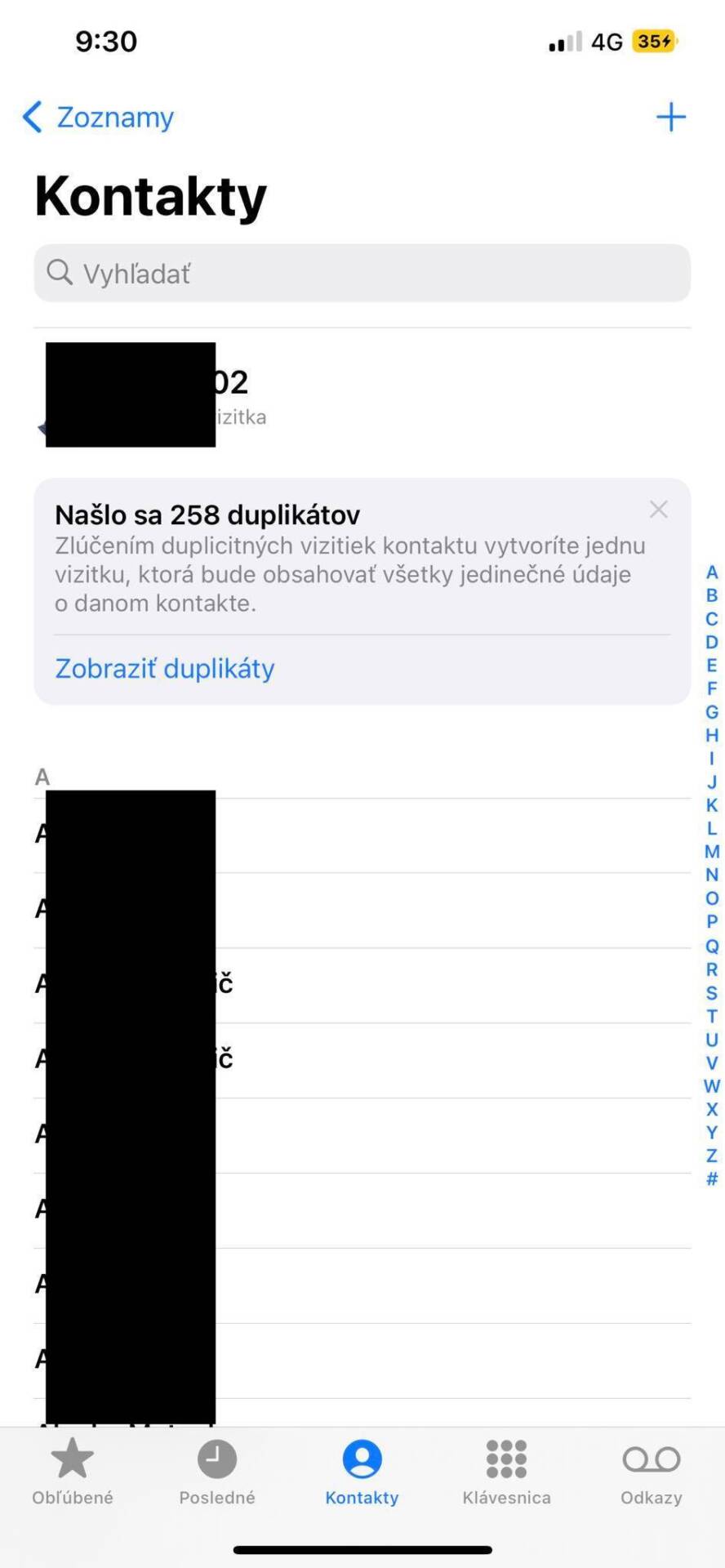 Zlúčenie kontaktovať iOS 16