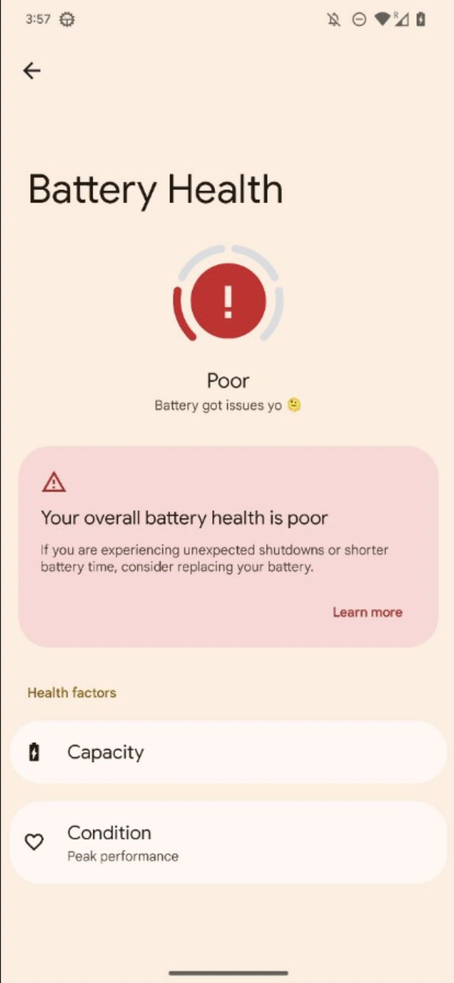 Android 13 zdravie batérie