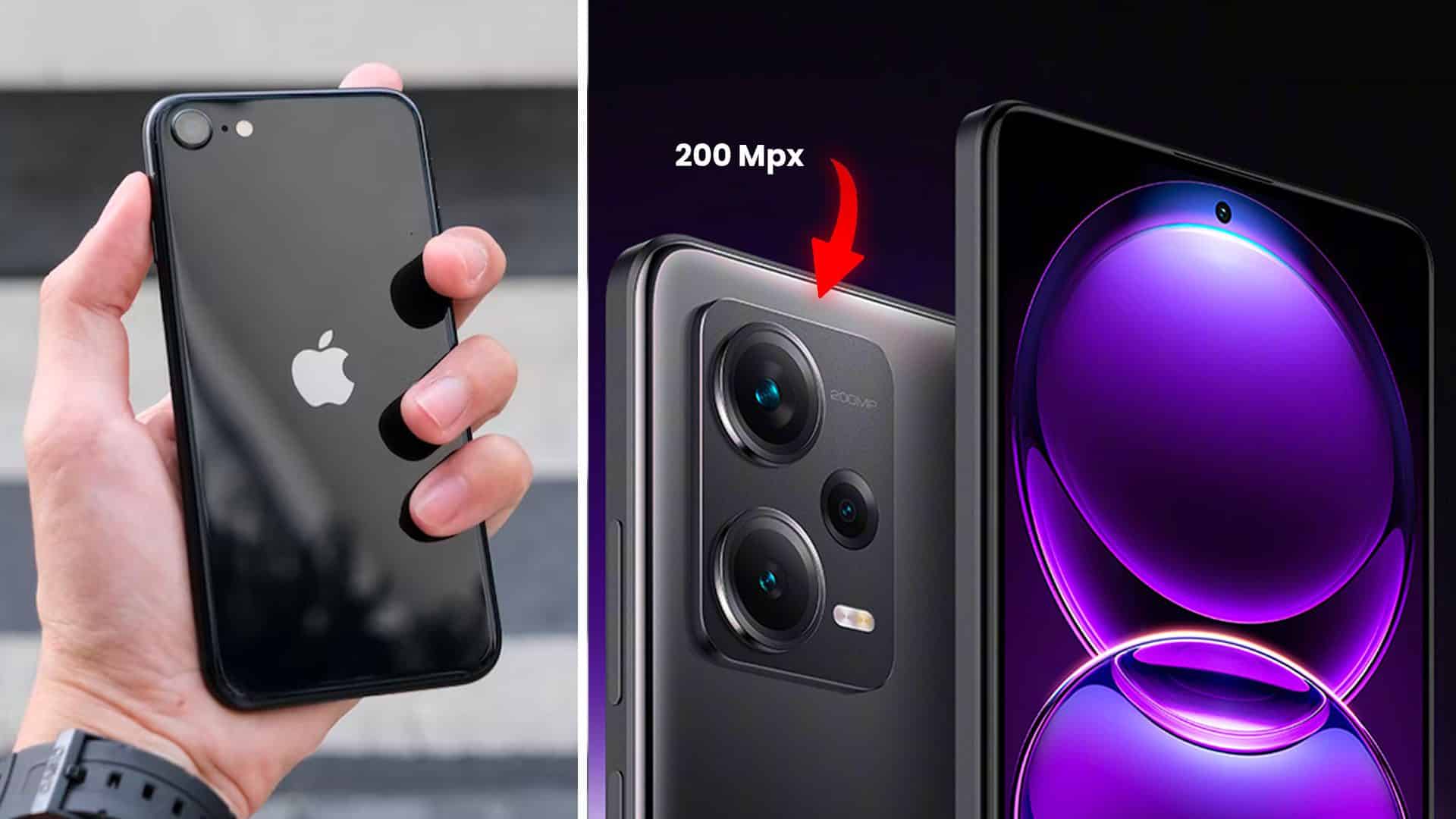 Android s 200 Mpx fotoaparátom versus iPhone SE 2022