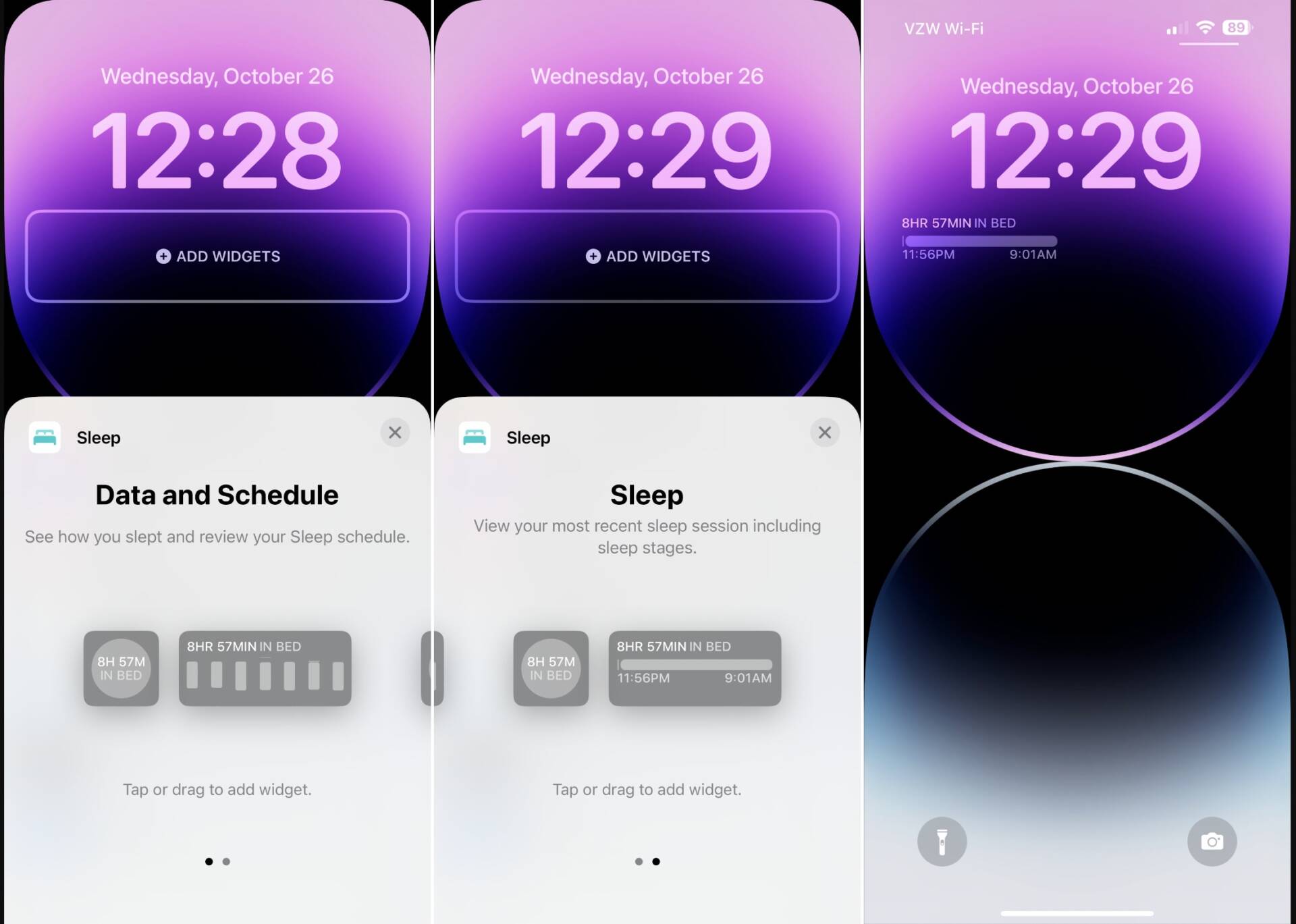 Widget spánku v iOS 16.2