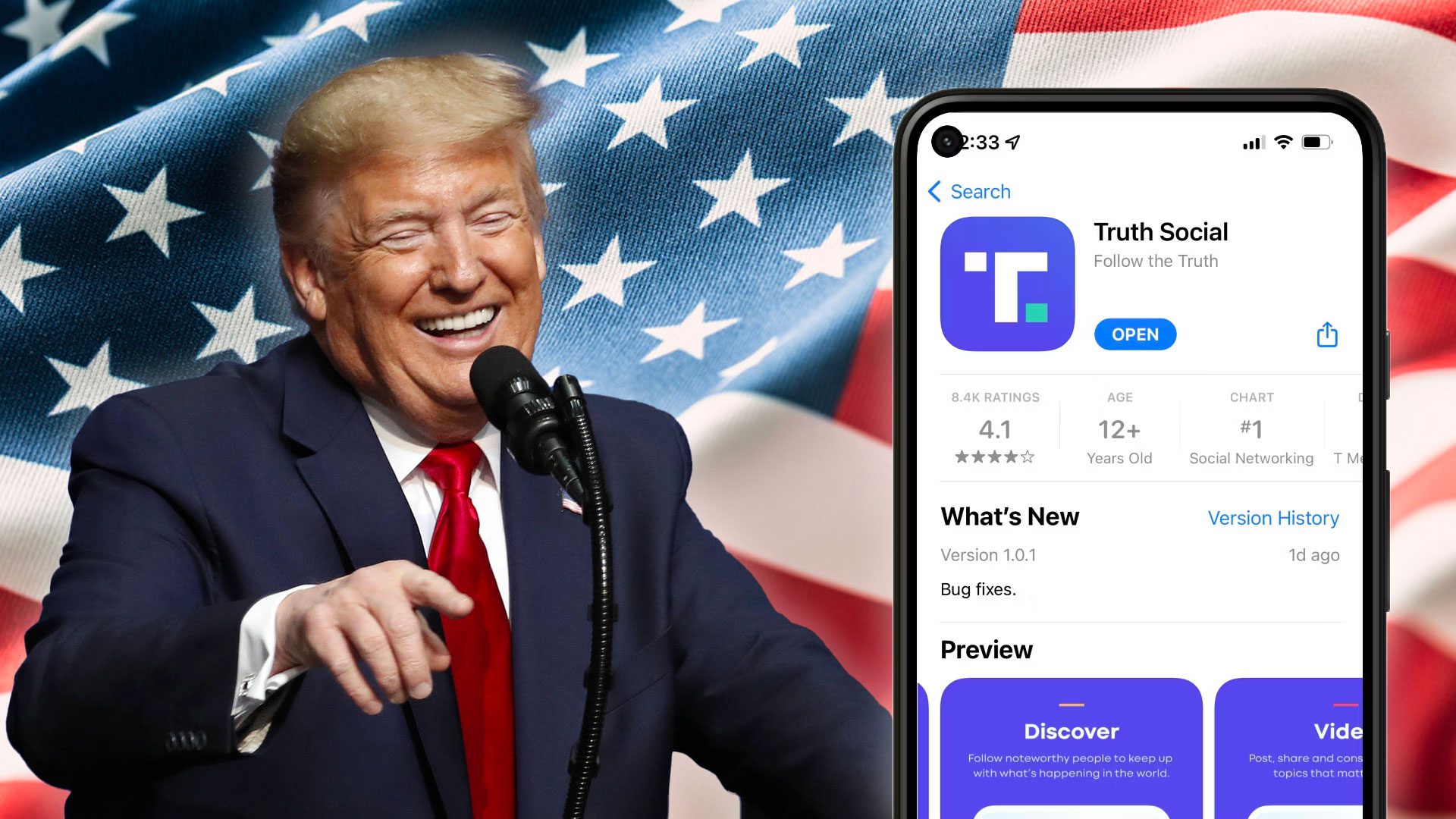 Donald Trump sa smeje, jeho sociálna sieť Truth Social sa vracia do Google Play