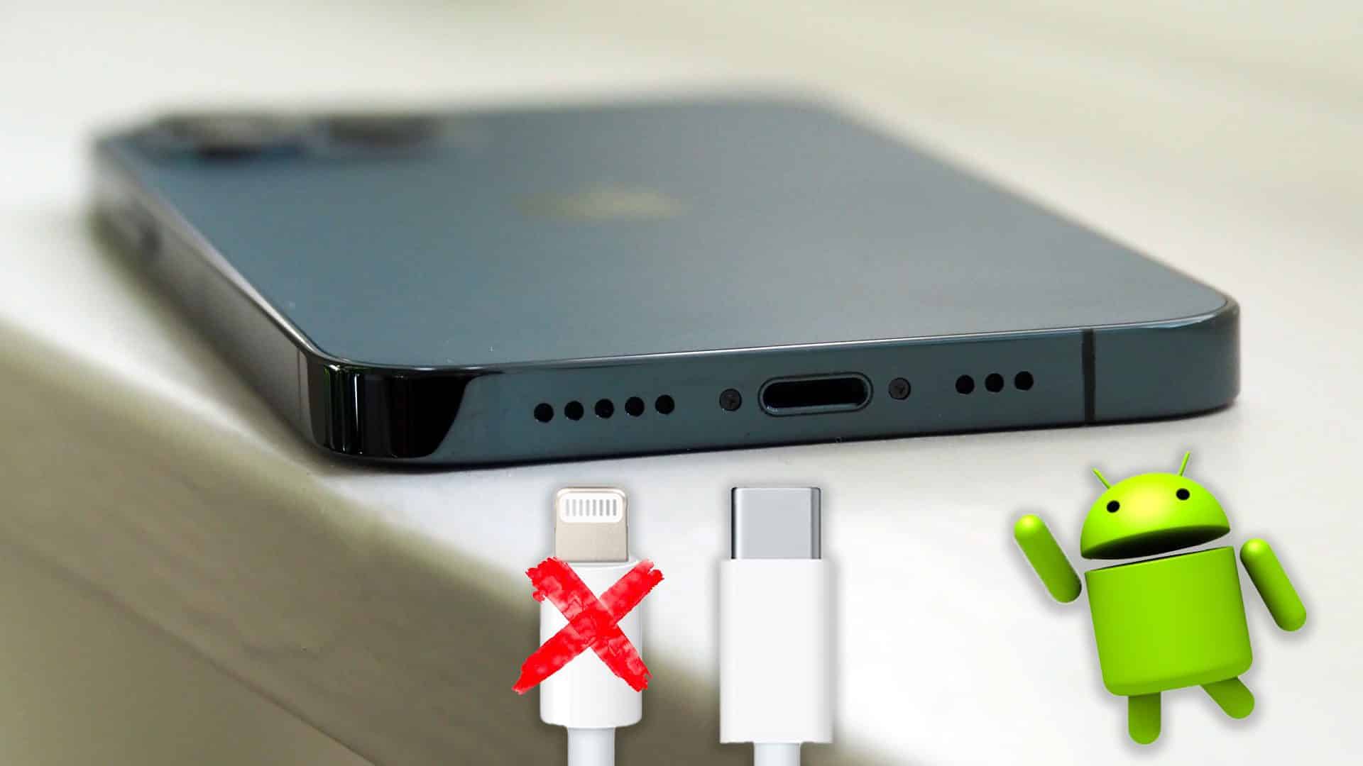 iPhone s USB-C a Android panák