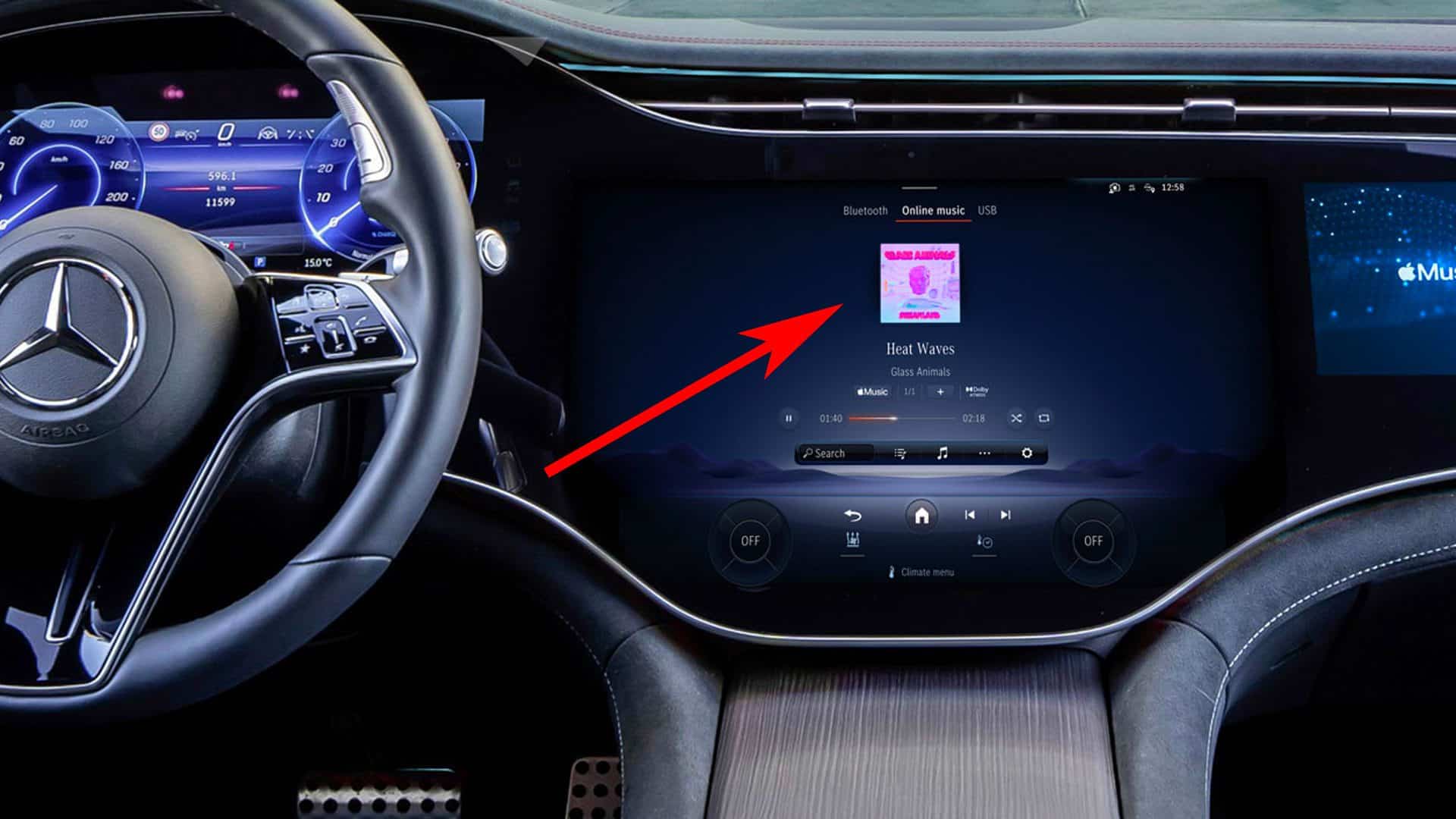 Vozidlá Mercedes-Bent dostávajú natívnu podporu pre priestorový zvuk vo vstavanej aplikácii Apple Music (súčasť systému MBUX)