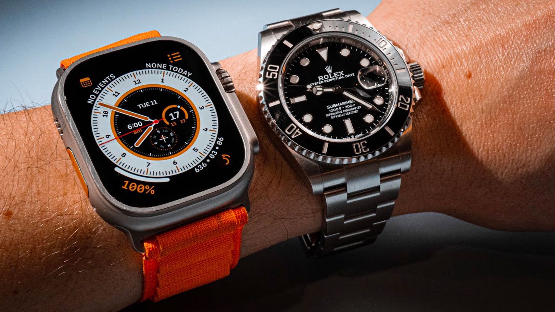 Apple Watch Ultra a hodinky Rolex