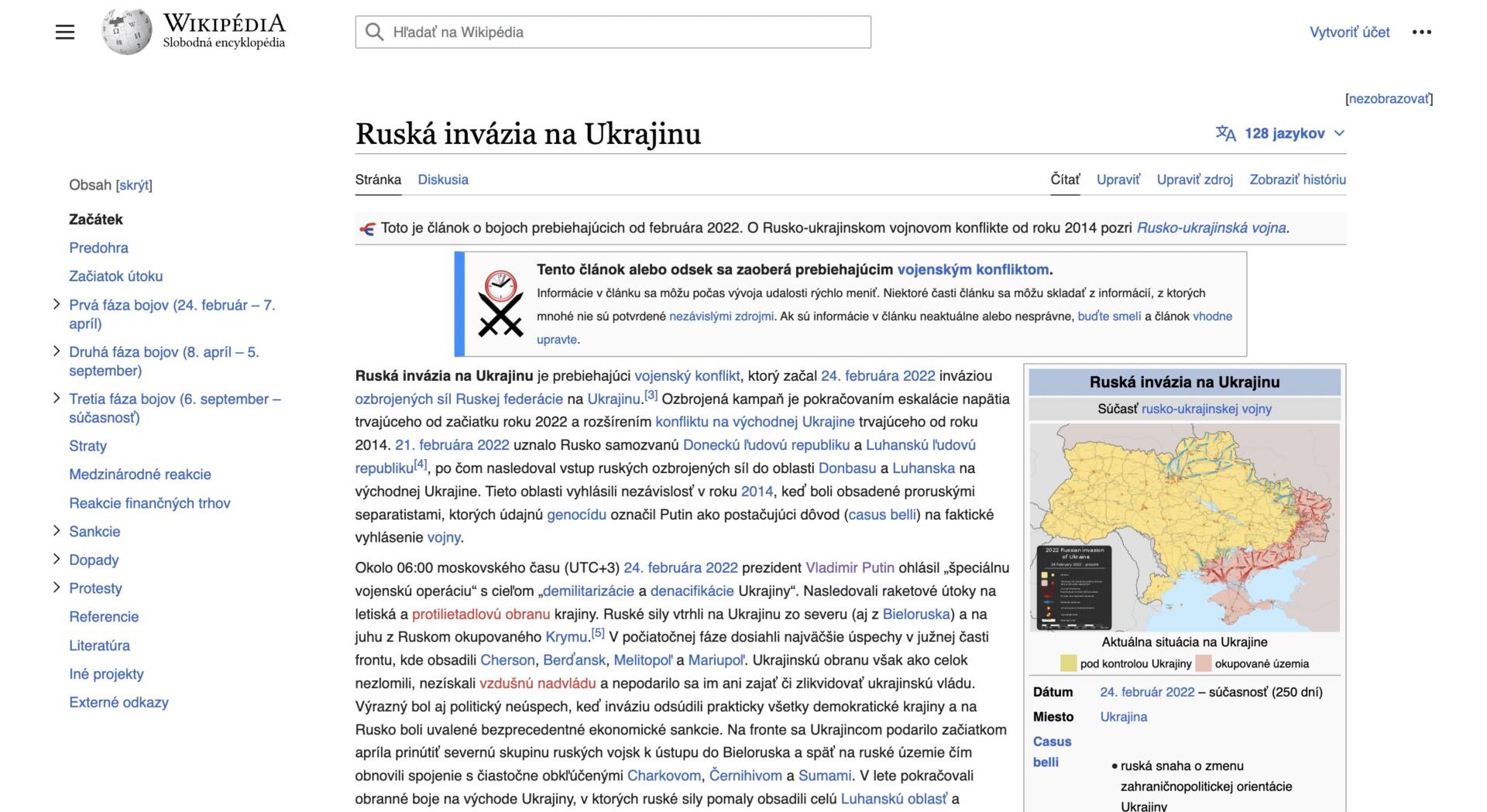 Vojna na Ukrajine wikipédia