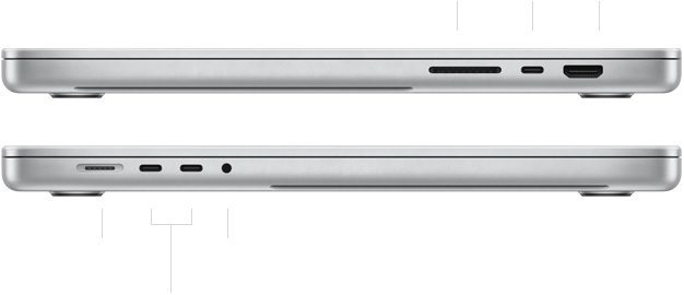 dizajn MacBooku Pro z bočnej strany
