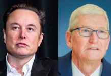 Elon Musk a Tim Cook